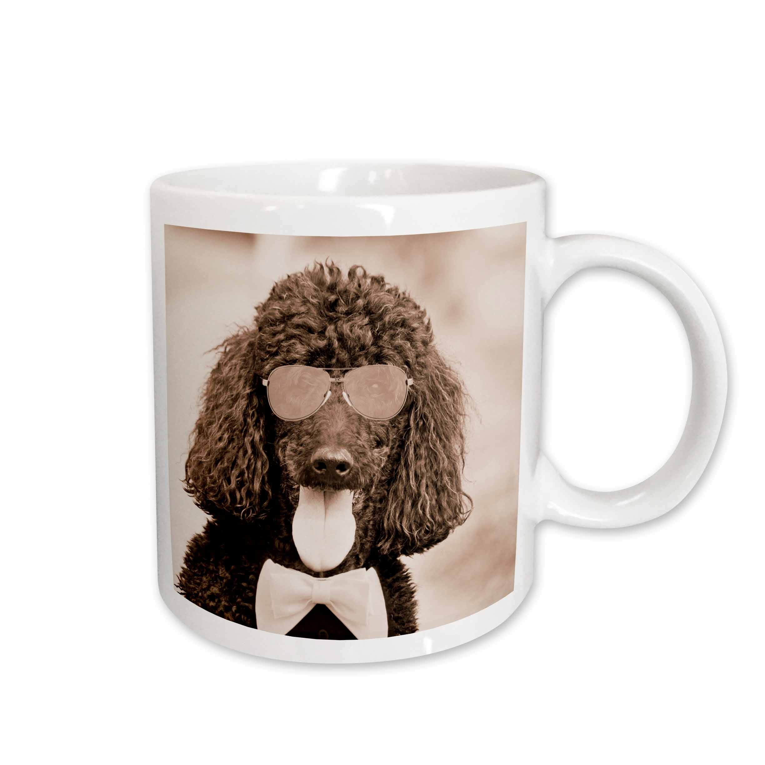 3dRose Cool Poodle wearing sunglasses and bow tie. Popular image. - Mugs (mug_218220)