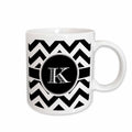 3dRose BrooklynMeme Designs - Black and white chevron monogram initial K - Mugs (mug_222073)