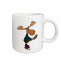 3dRose All Smiles Art Sports and Hobbies - Funny Moose with LaCrosse Stick Art - Mugs (mug_224760)
