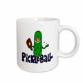 3dRose Funny Pickleball Pickle Monster eating Pickleball Ball - Mugs (mug_240611)