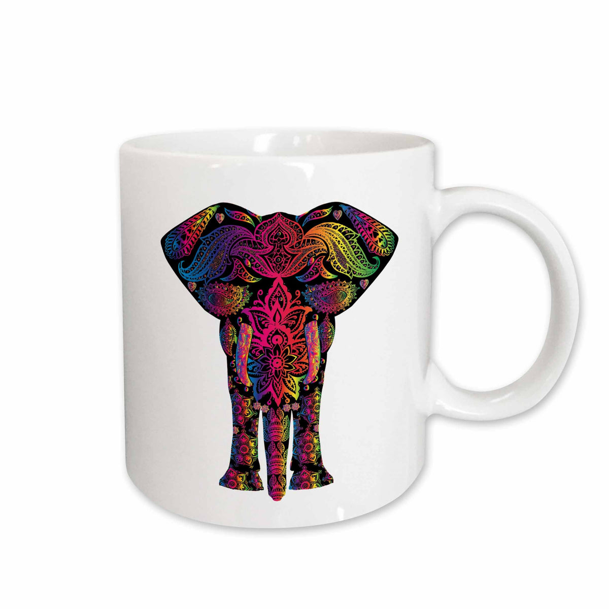 3dRose Sven Herkenrath Animal - Colorful Abstract Art of Asia Elephant - Mugs (mug_240650)