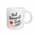 3dRose Russ Billington Designs - Words- Best Therapist Ever with Red Heart - Mugs (mug_241097)