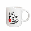 3dRose Best Pastor Ever Design in Black Script with Red Heart Motif - Mugs (mug_241103)