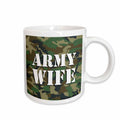 3dRose Janna Salak Designs Patriotic - Army Wife Green Camouflage - Mugs (mug_24633)
