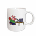 3dRose Funny Pink Pig using HAM Radio Cartoon - Mugs (mug_251936)
