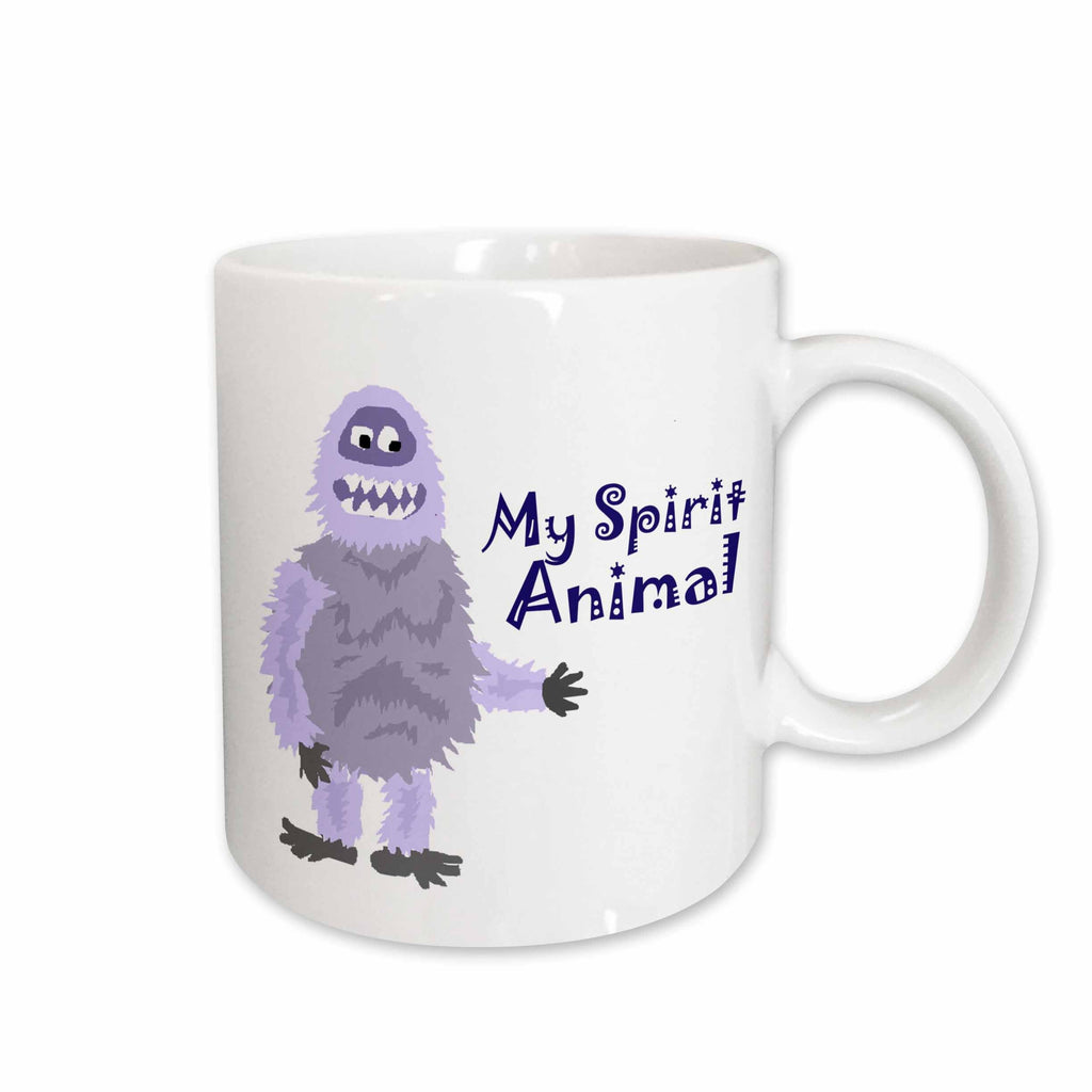 3dRose All Smiles Art Funny - Funny Abominable Snowman is My Sprit Animal - Mugs (mug_252607)
