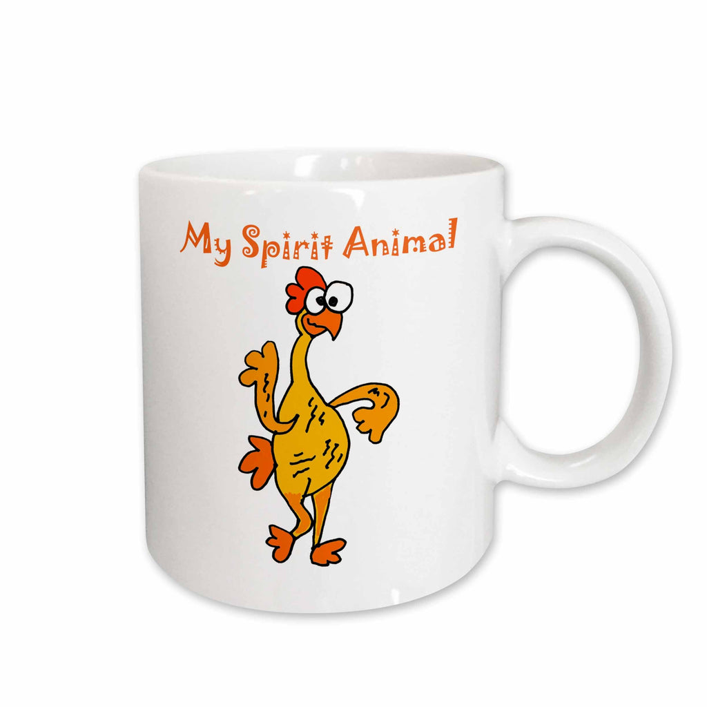 3dRose All Smiles Art Funny - Funny Rubber Chicken Spirit Animal - Mugs (mug_254025)