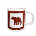3dRose Janna Salak Designs Woodland Creatures - Buffalo Plaid Bear - Mugs (mug_254595)