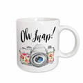 3dRose Oh Snap With A Pretty Floral Watercolor Camera Illustration - Mugs (mug_254944)