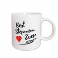 3dRose Best Stepmom Ever- Typographic design with red swirly heart - Mugs (mug_255107)