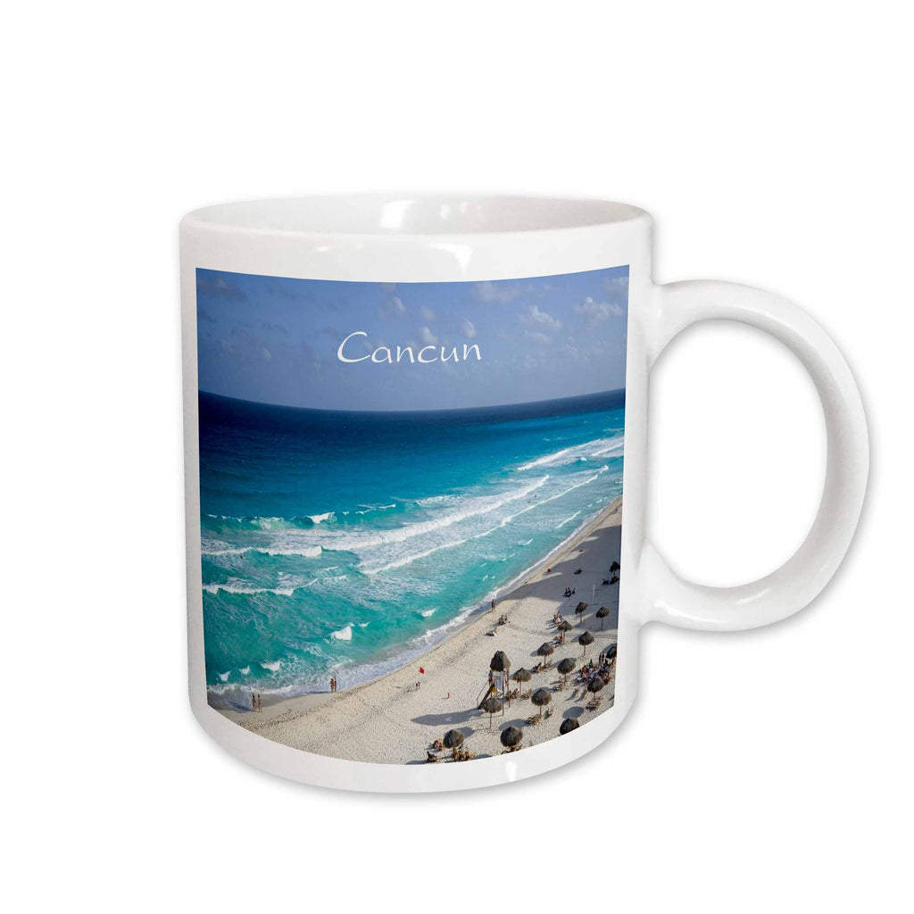 3dRose All Things Mexican - Image of Beach At Cancun Mexico - Mugs (mug_255515)