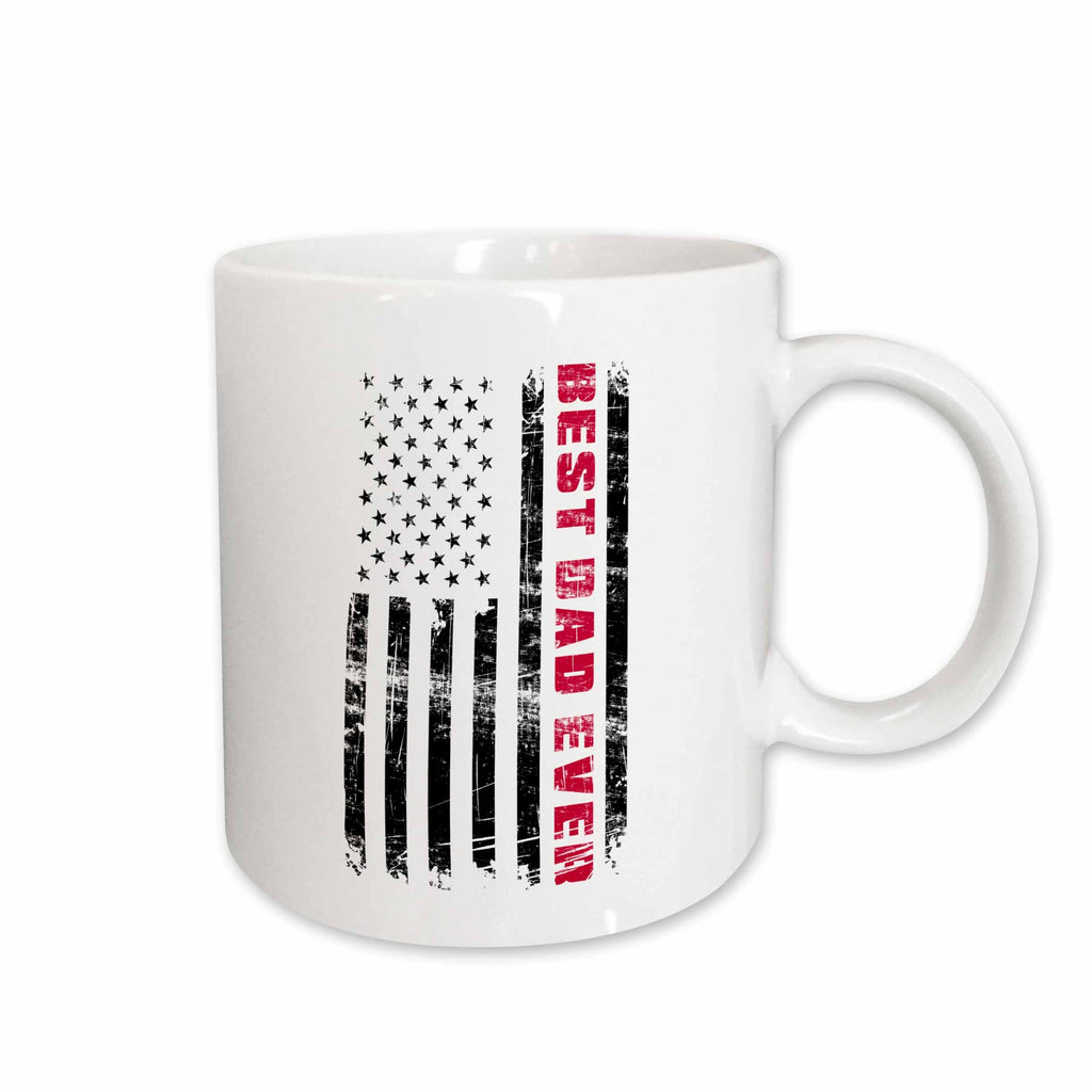 3dRose American Flag Best Dad Ever Patriotic Fathers Day - Mugs (mug_256787)