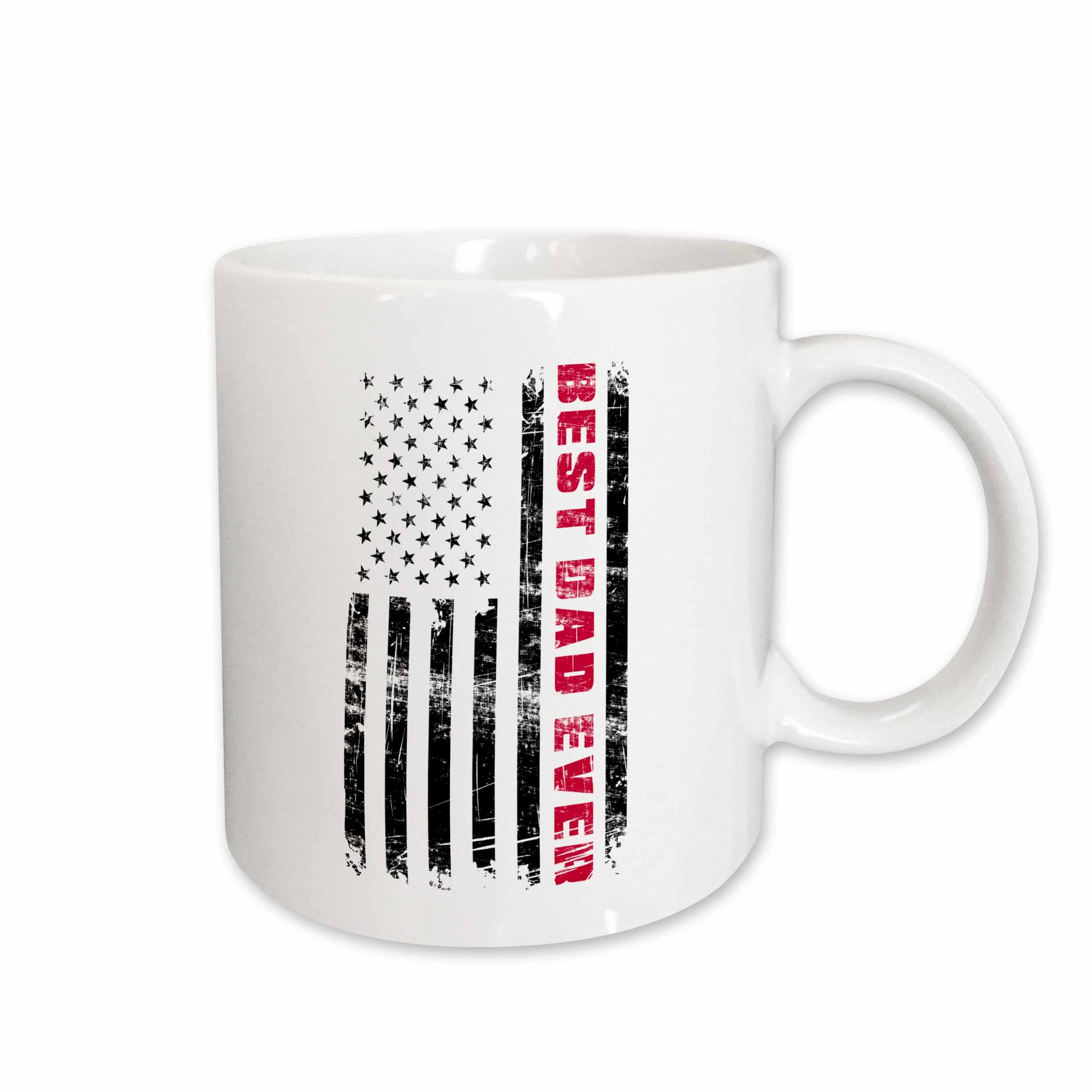 3dRose American Flag Best Dad Ever Patriotic Fathers Day - Mugs (mug_256787)