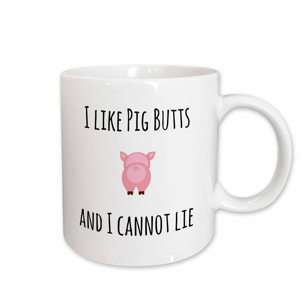 3dRose BrooklynMeme Funny Sayings - I like Pig Butts and I cannot lie - Mugs (mug_261193)