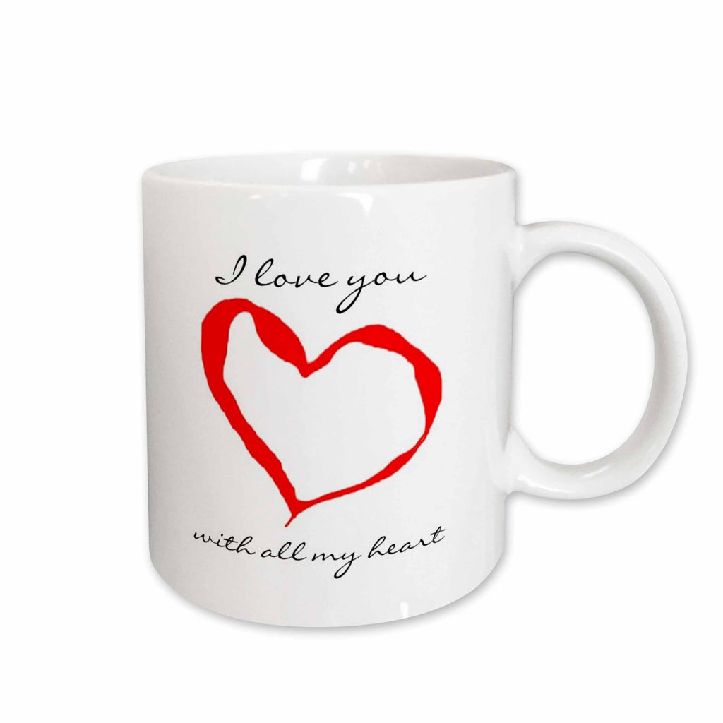 3dRose Patricia Sanders Creations - I love You Heart - Mugs (mug_26154)