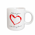 3dRose Patricia Sanders Creations - I love You Heart - Mugs (mug_26154)