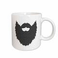 3dRose Janna Salak Designs Hipster - Gingham Beard - Mugs (mug_261581)