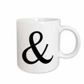 3dRose Anne Marie Baugh - Typography - Black and White Ampersand Typography - Mugs (mug_263465)