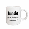 3dRose Funcle, noun like a dad, only cooler, black lettering on white background - Mugs (mug_265849)