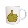 3dRose Xander funny quotes - Thumbs up, yellow hand on a white background - Mugs (mug_265888)
