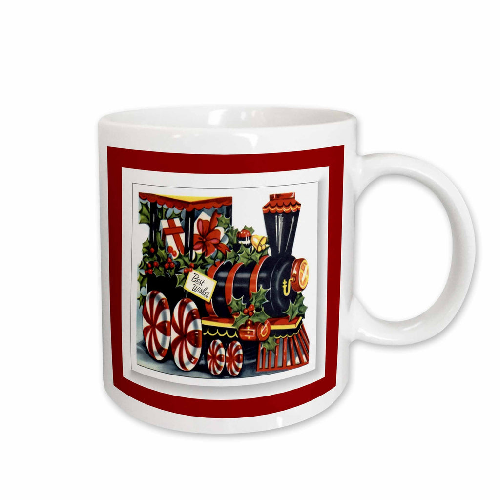 3dRose SmudgeArt All Things Christmas - Christmas Train - Mugs (mug_26680)