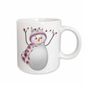 3dRose Cute Pink and White Christmas Snowman With Christmas Lights - Mugs (mug_267670)