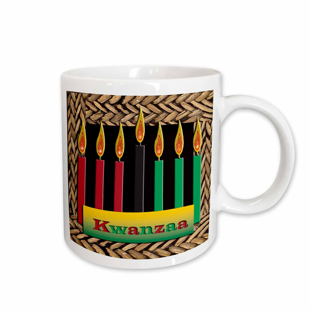 3dRose Beverly Turner Kwanzaa - Candles of Kwanzaa - Mugs (mug_26966)