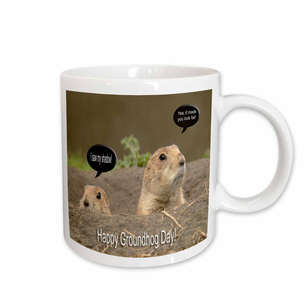 3dRose Beverly Turner Groundhog Photography - GroundHog I Saw my Shadow - Mugs (mug_27350)