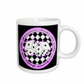 3dRose Janna Salak Designs Bunco - Bunco Chicks Roll With It Purple and Black - Mugs (mug_28495)