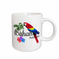 3dRose Bahamas Nassau Caribbean souvenir with tropical parrot and flowers. - Mugs (mug_299249)
