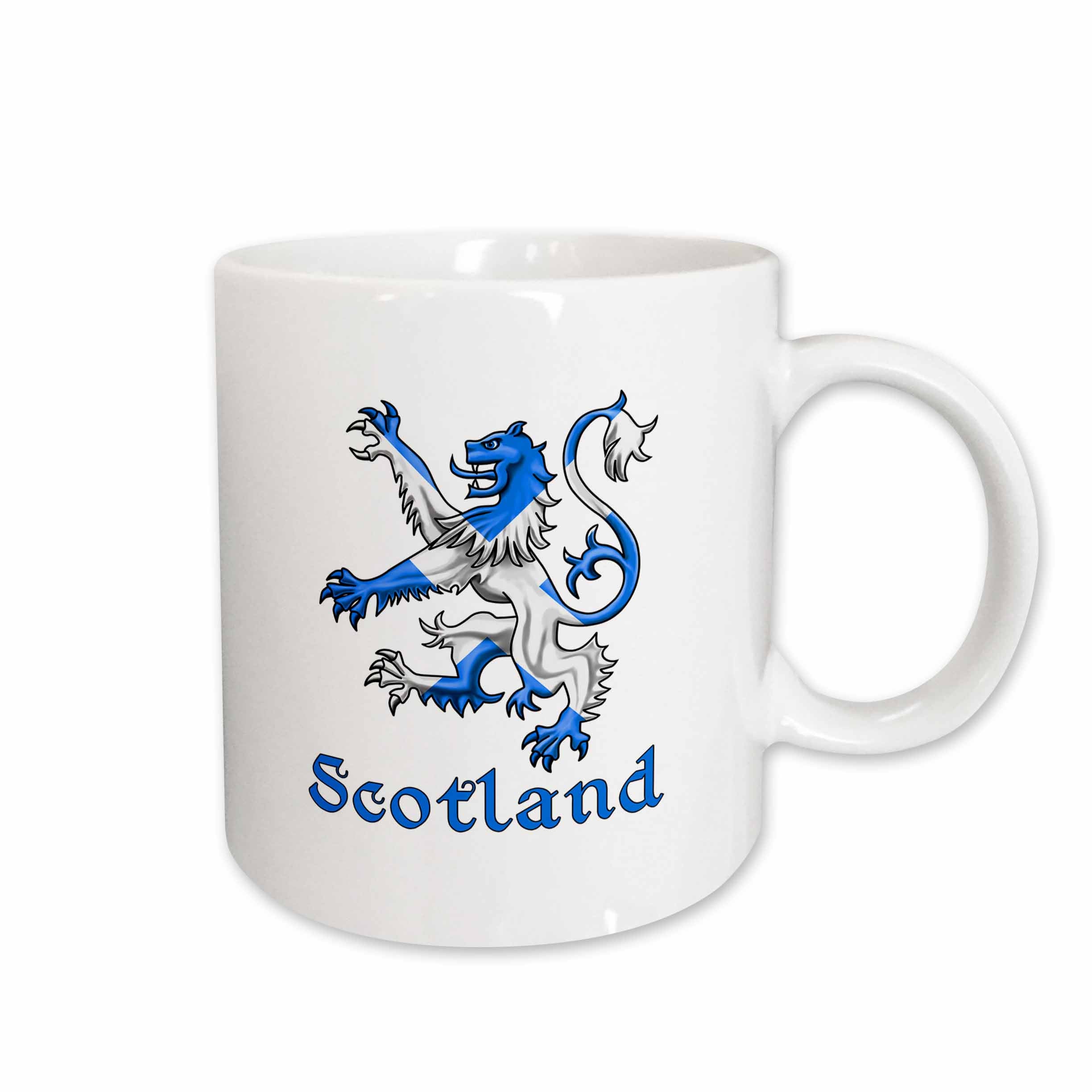 3dRose Scottish Lion in the colors of the Scotland flag, Scottish souvenir. - Mugs (mug_299290)
