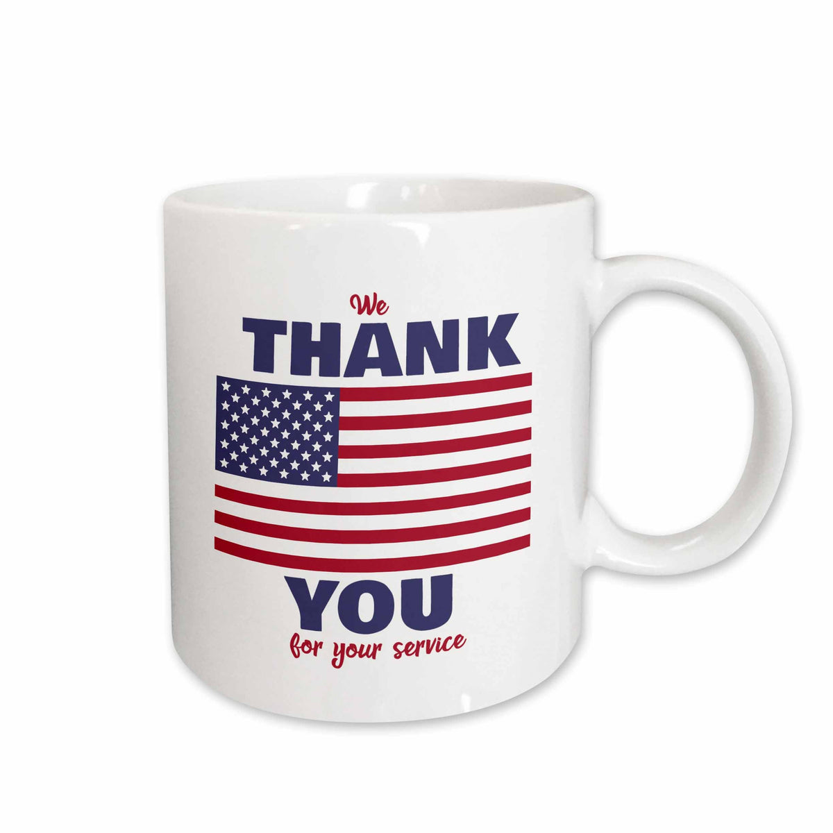 3dRose Janna Salak Designs Holidays - We Thank You For Your Service - Veteran - Mugs (mug_350537)