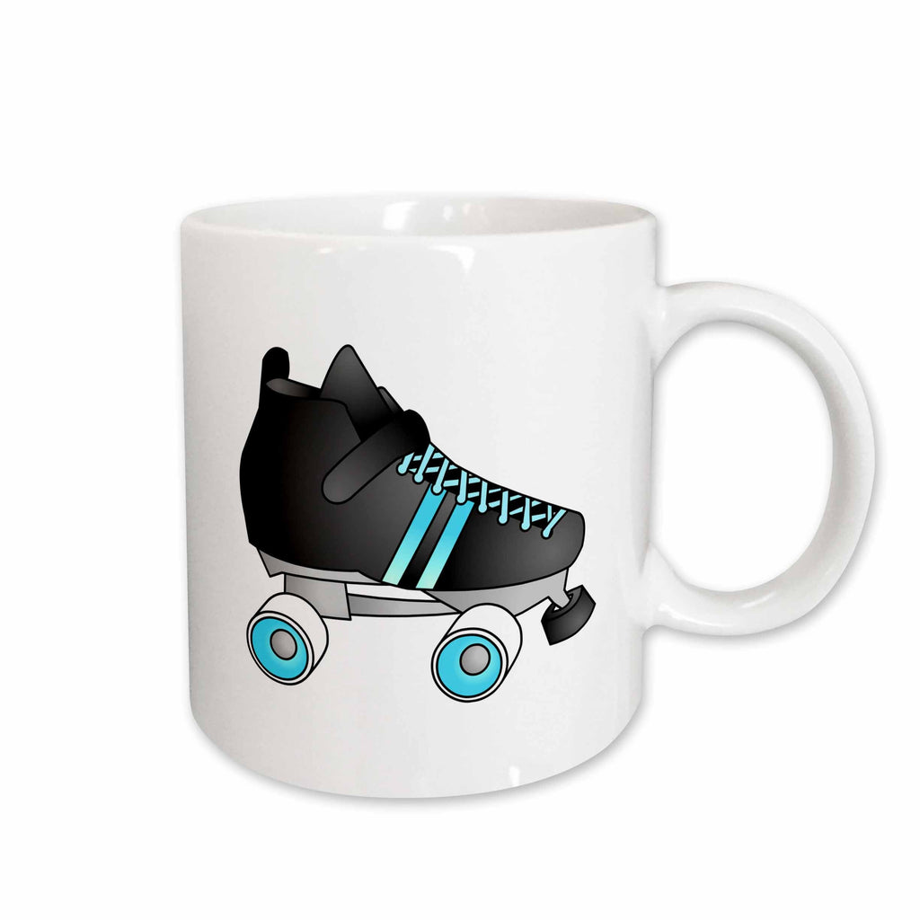 3dRose Skating Gifts - Black and Blue Roller Skate - Mugs (mug_35466)
