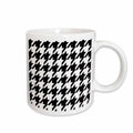 3dRose Black and White Houndstooth - Large - Mugs (mug_35483)