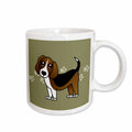 3dRose Cute Beagle - Cartoon Dog - Green with Pawprints - Mugs (mug_35541)