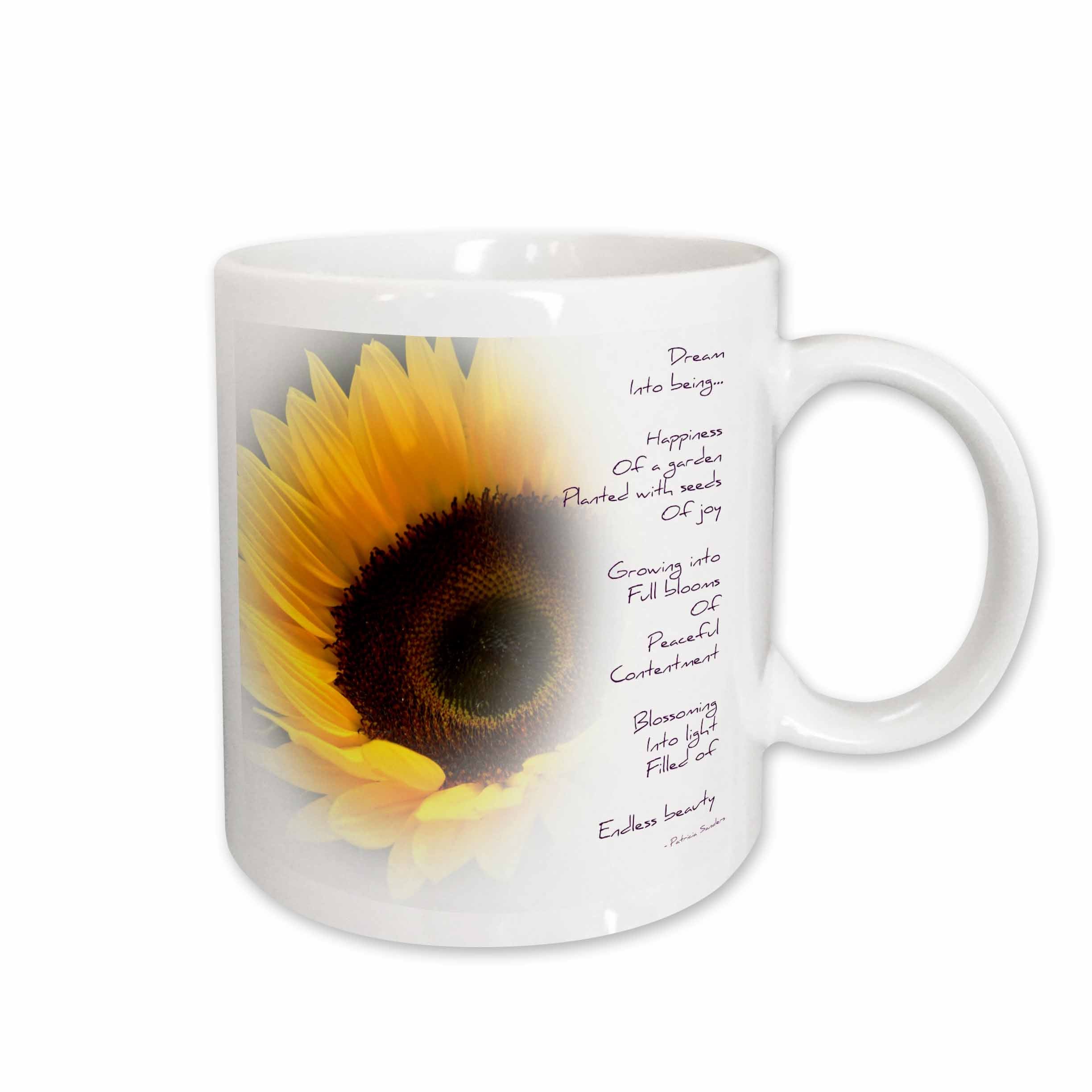 3dRose Sunflower Dream Poem- Inspirational Poetry- Flowers - Mugs (mug_36148)