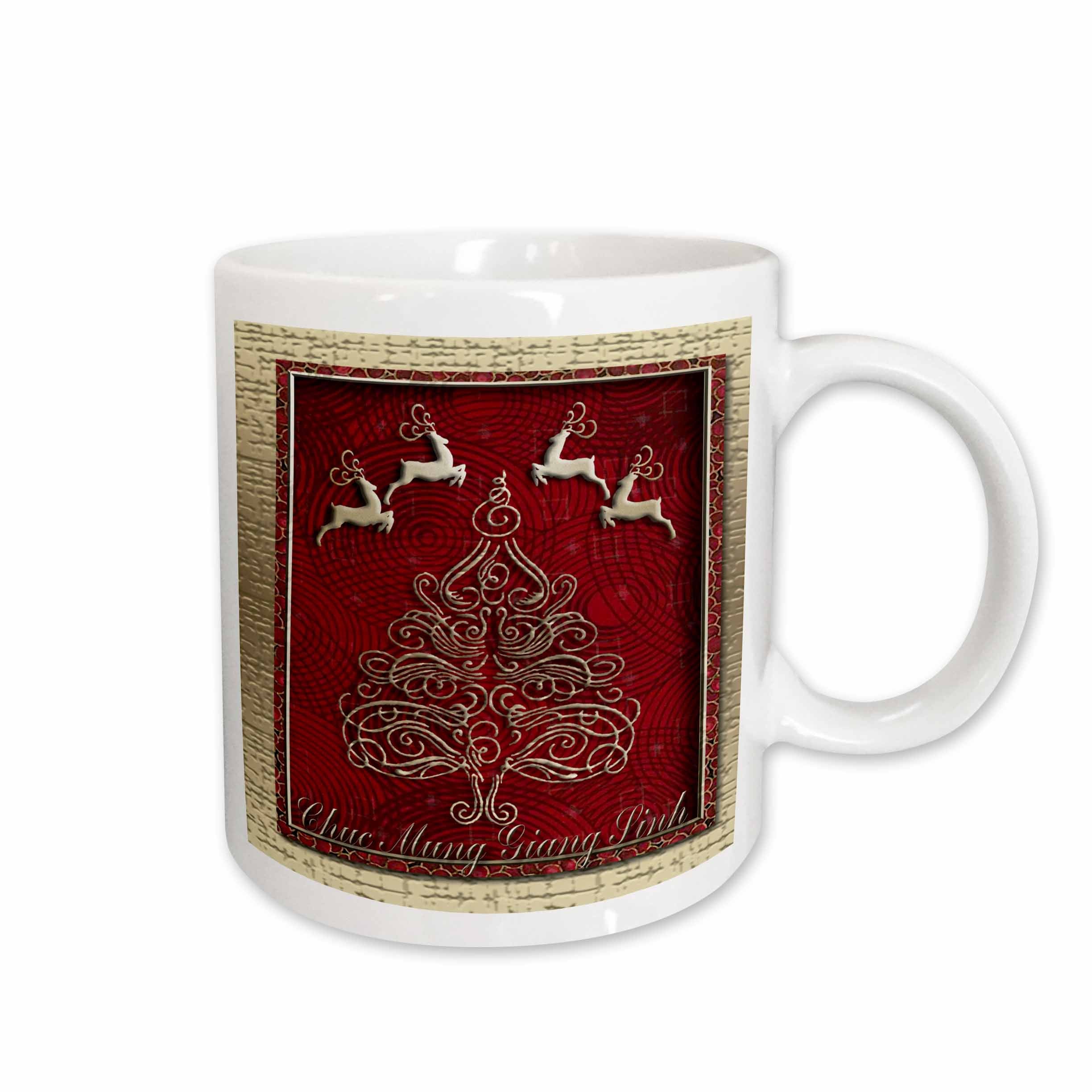 3dRose Chuc Mung Giang Sinh, Merry Christmas in Vietnamese, Reindeer - Mugs (mug_37024)