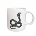3dRose Florene Animals - Black and White Vintage Cobra Snake - Mugs (mug_37375)
