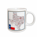 3dRose Florene Décor II - Framed State Of Texas With State Flag - Mugs (mug_39026)