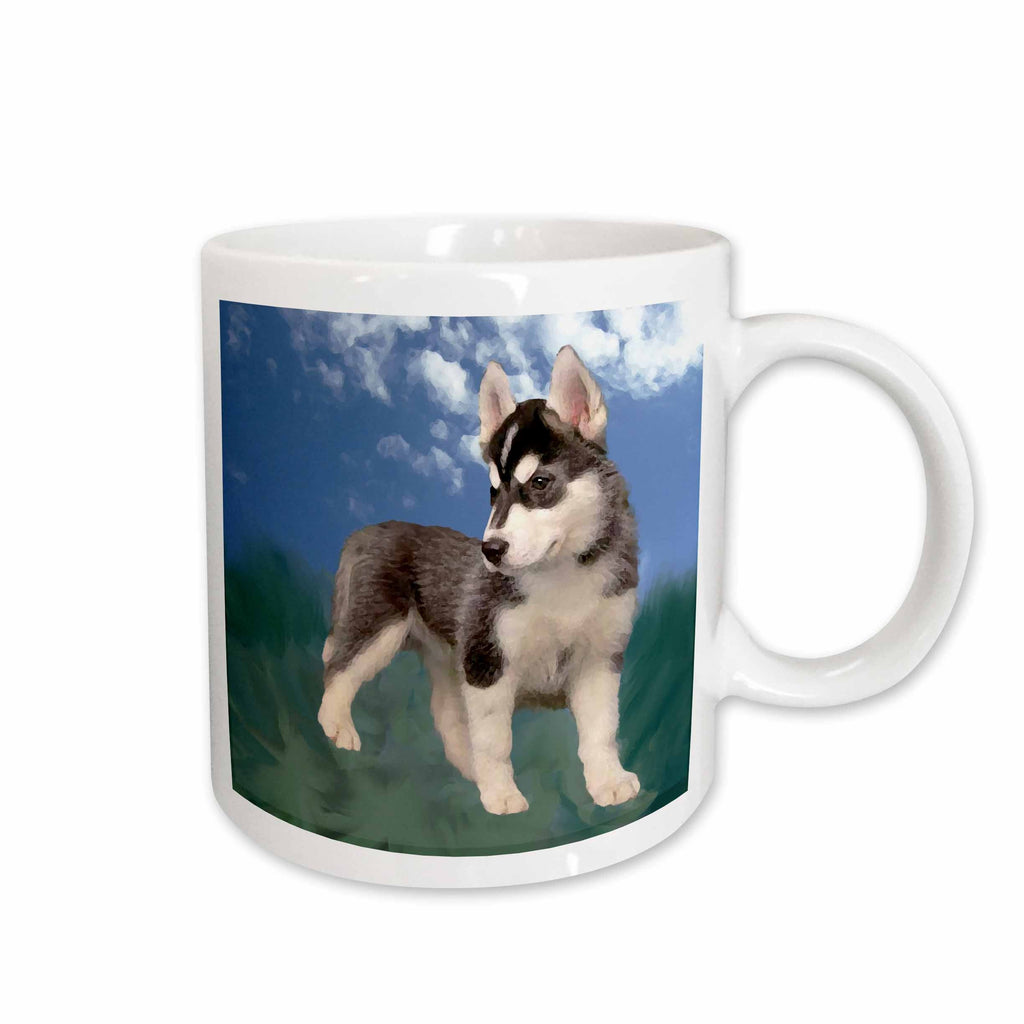 3dRose Dogs Siberian Husky - Siberian Husky Puppy - Mugs (mug_4439)