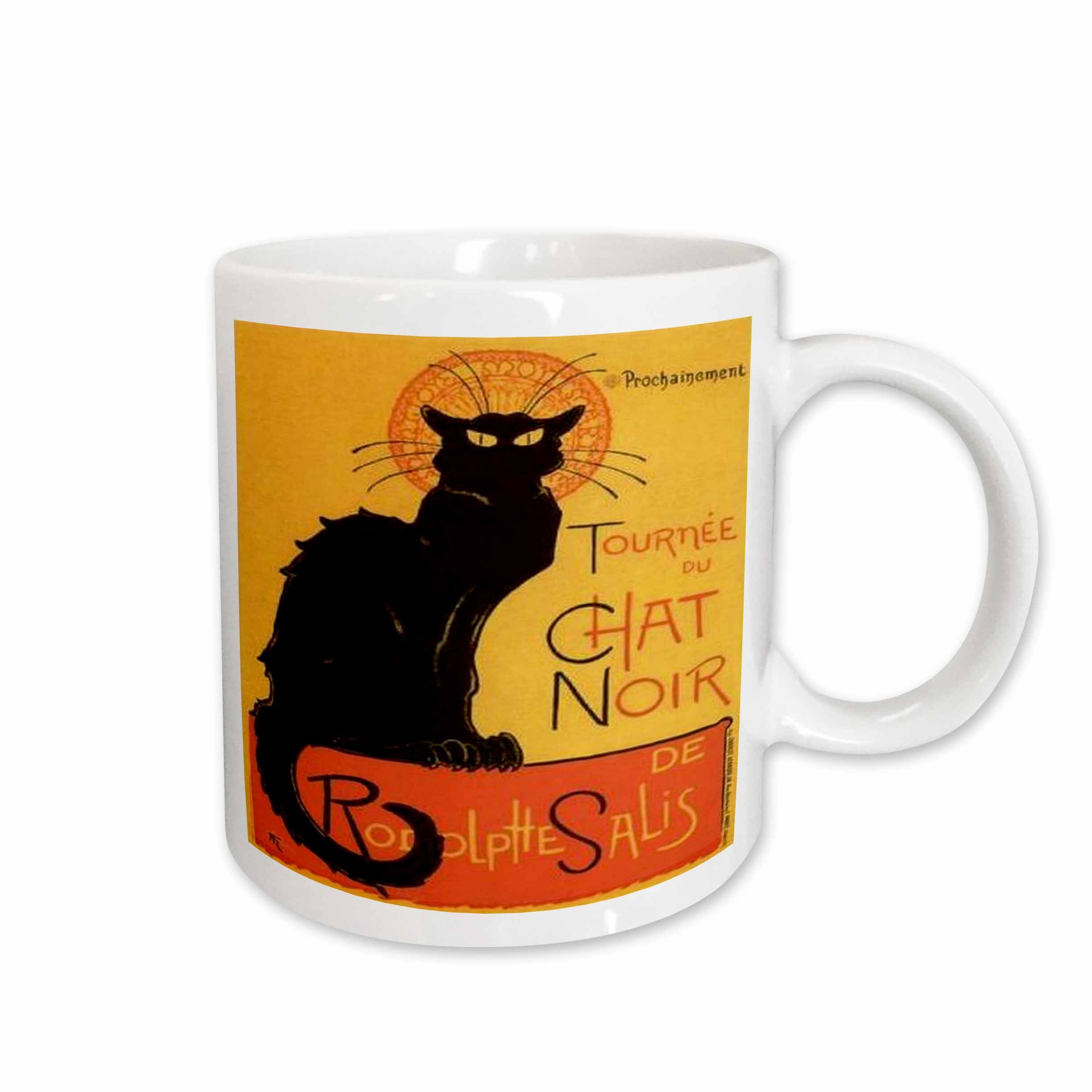3dRose Le Chat Noir - advertising, art nouveau, black cat, cat, cats, chat noir,... - Mugs (mug_46907)