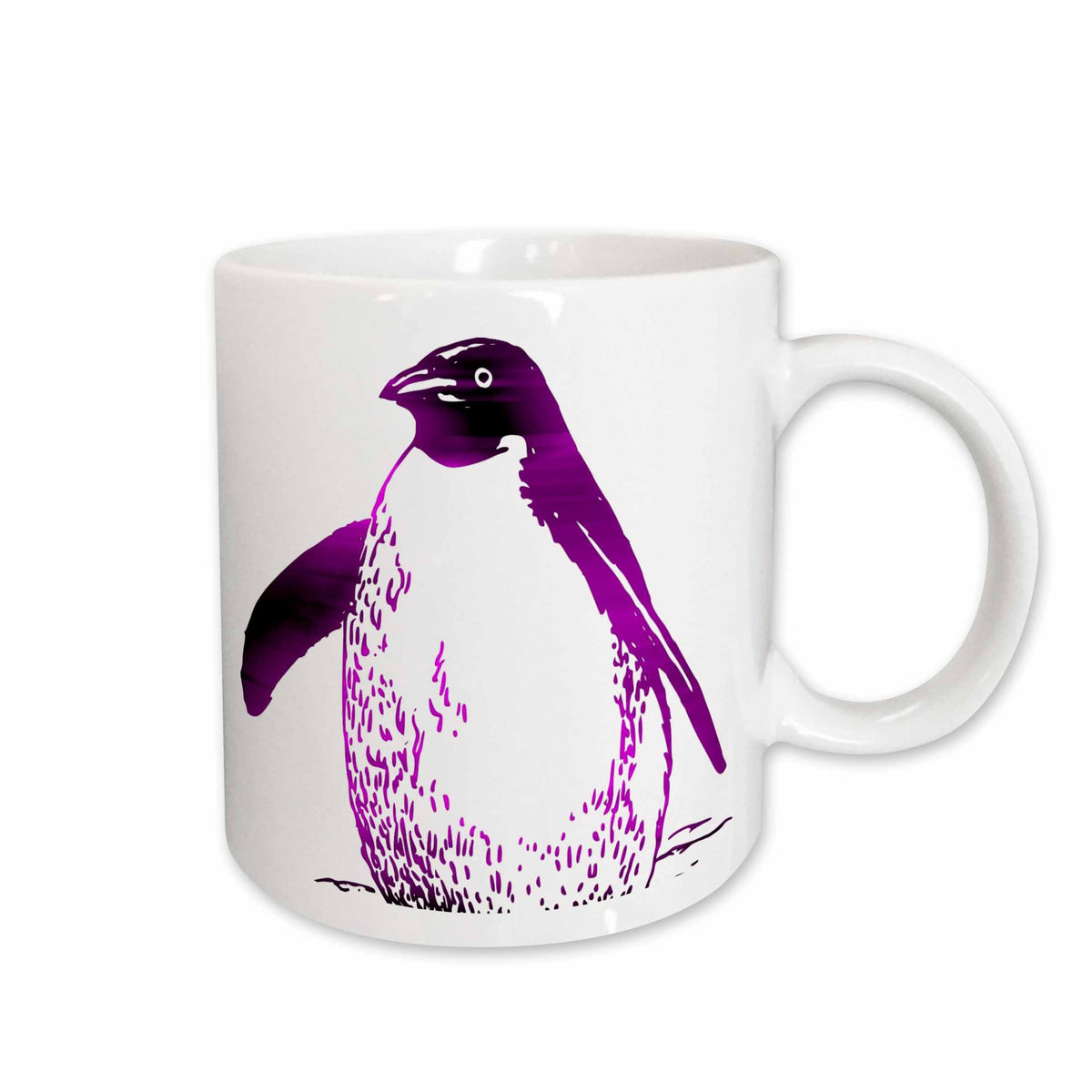 3dRose PS Creations - Purple Penguin - Birds - Animal Art - Mugs (mug_51401)