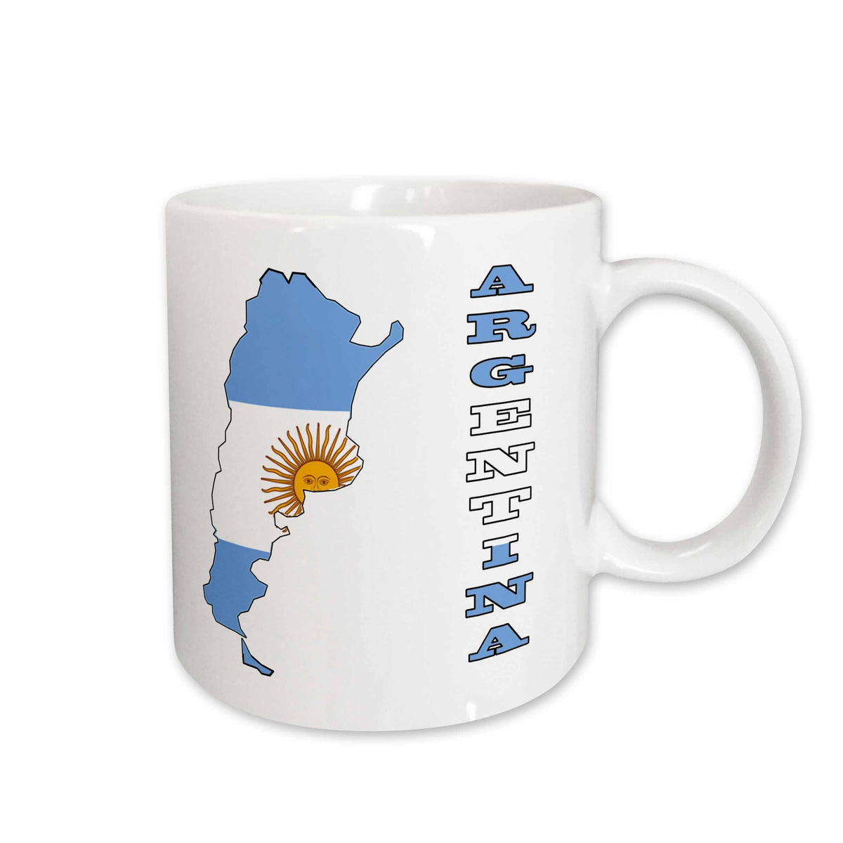 3dRose Argentina flag in the map and letters of Argentina - Mugs (mug_51739)