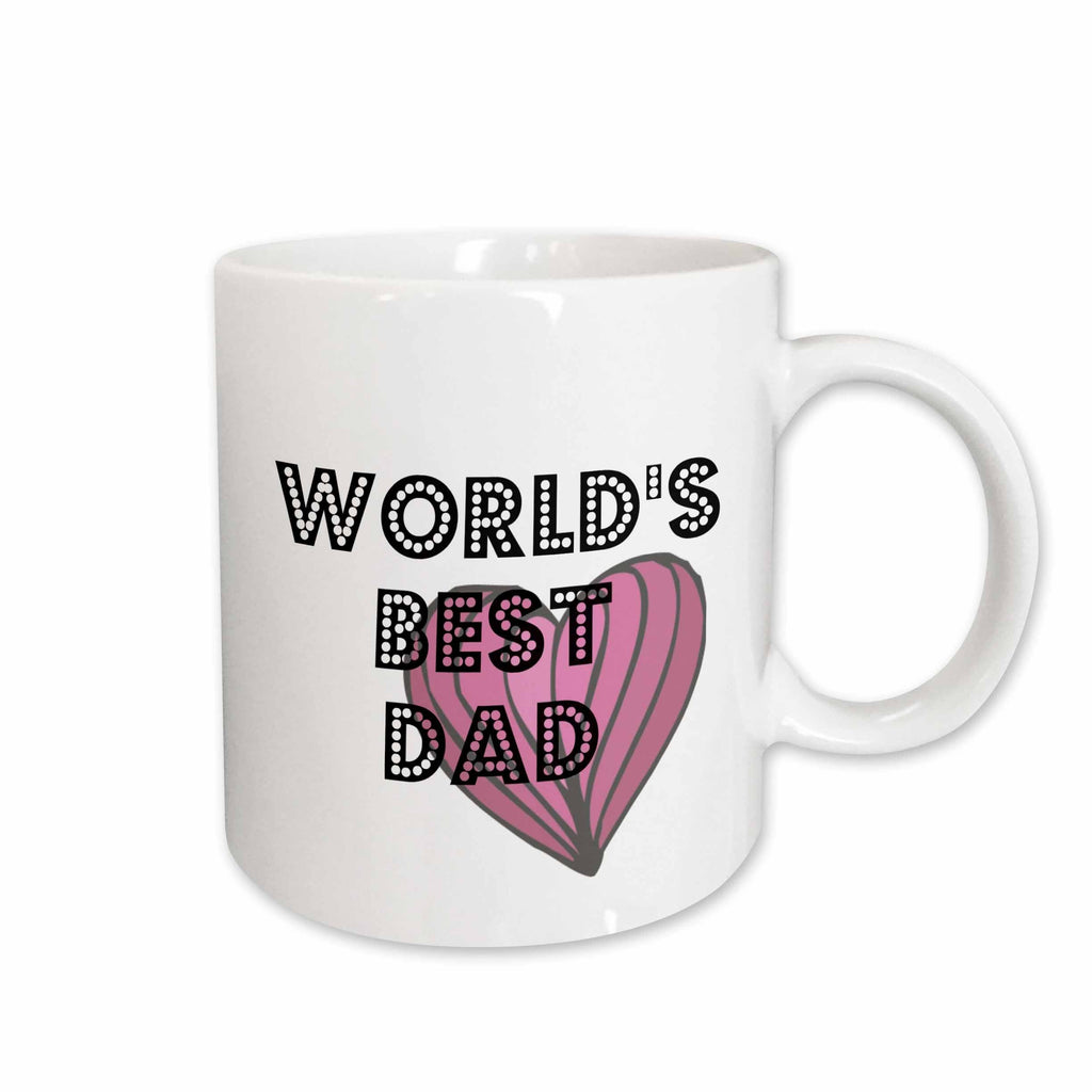3dRose PS Creations - Worlds Best Dad Heart - Fathers Day - Art - Mugs (mug_51832)