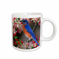 3dRose Florene Birds - Beautiful Bluebird n Cherry Blossoms - Mugs (mug_55179)