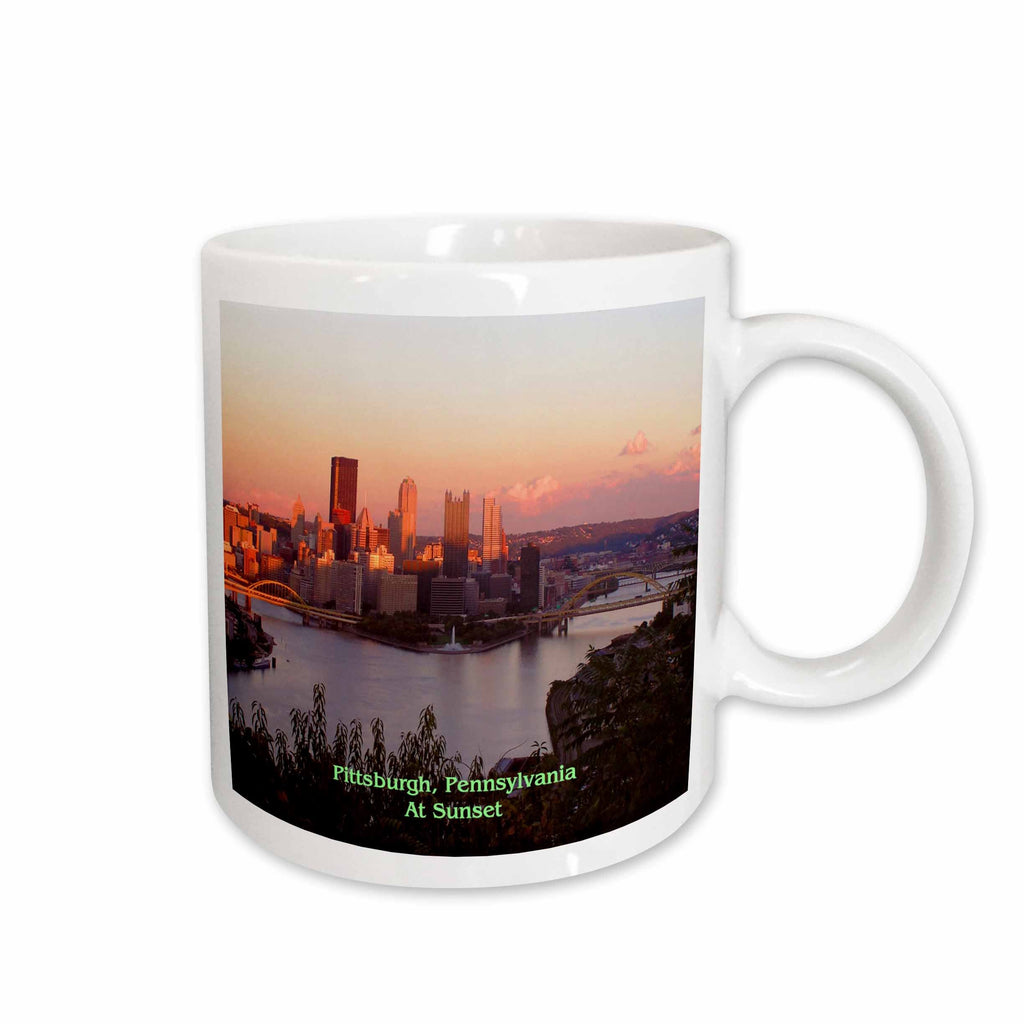3dRose Sandy Mertens Pennsylvania - Pittsburgh Skyline At Sunset - Mugs (mug_55311)