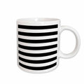 3dRose Stylish Contemporary Stripes - Black and White striped pattern aka breton... - Mugs (mug_56663)