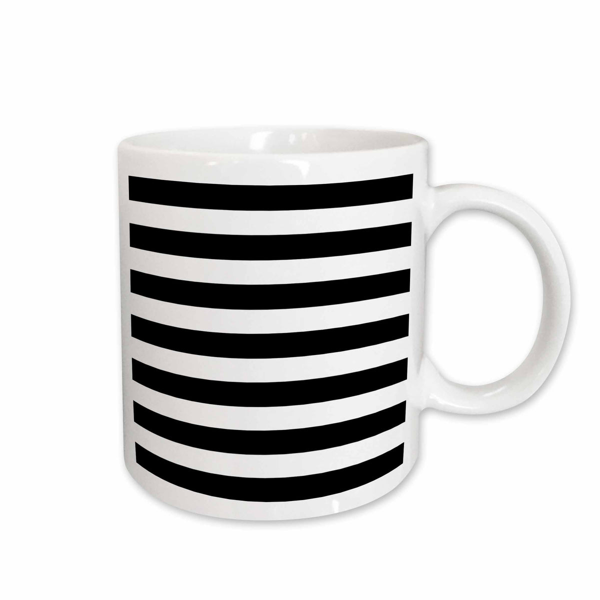 3dRose Stylish Contemporary Stripes - Black and White striped pattern aka breton... - Mugs (mug_56663)