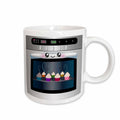 3dRose Cute kawaii happy smiling oven filled with baking cupcakes - for chefs... - Mugs (mug_58309)