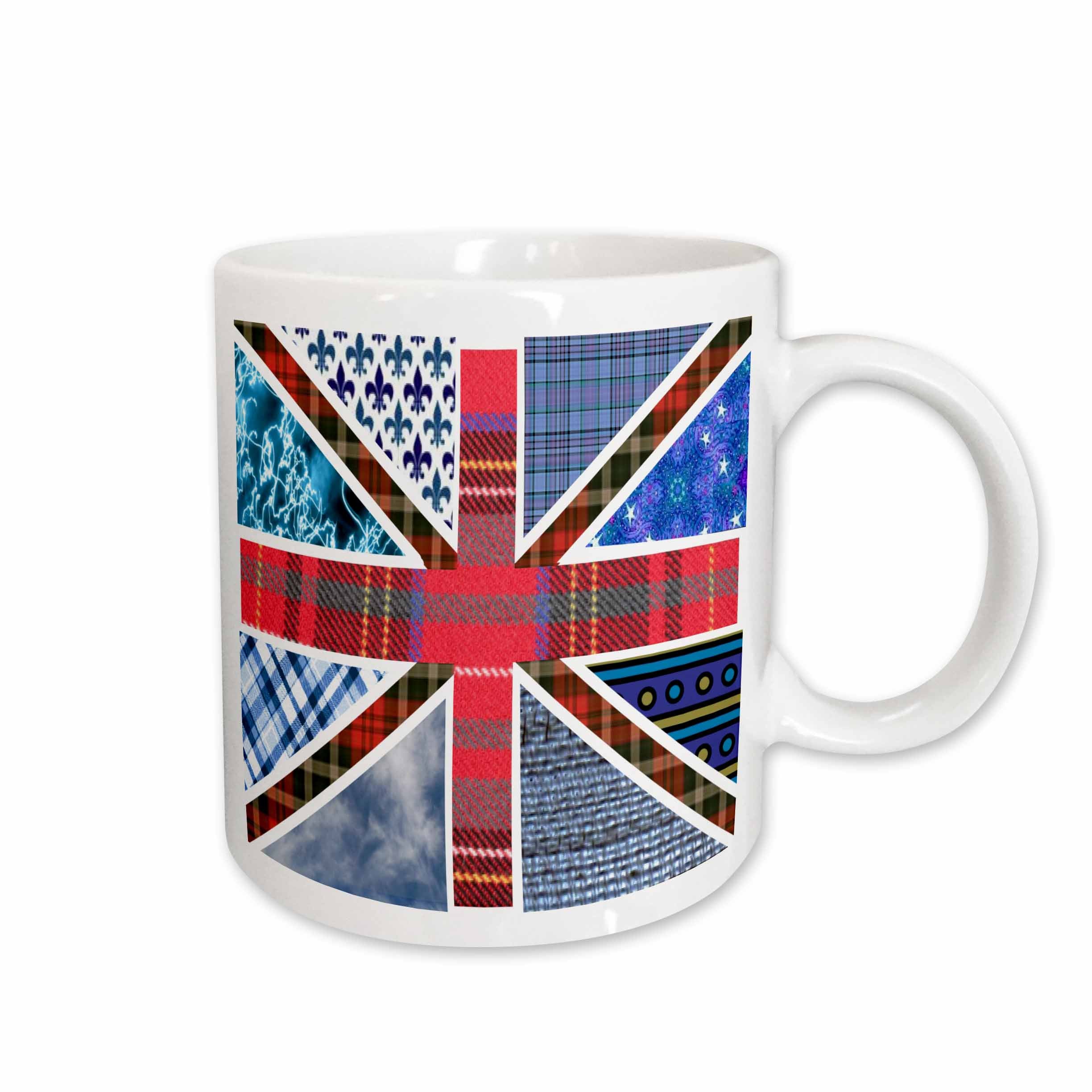 3dRose Contemporary Trendy Patterned Union Jack English Flag - Modern Great... - Mugs (mug_58322)